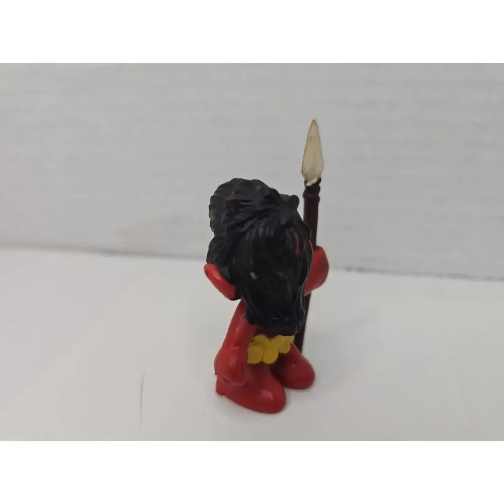 Vintage 1970s Smurfs Jungle Native Wild Smurf Figure, Bully Figurine